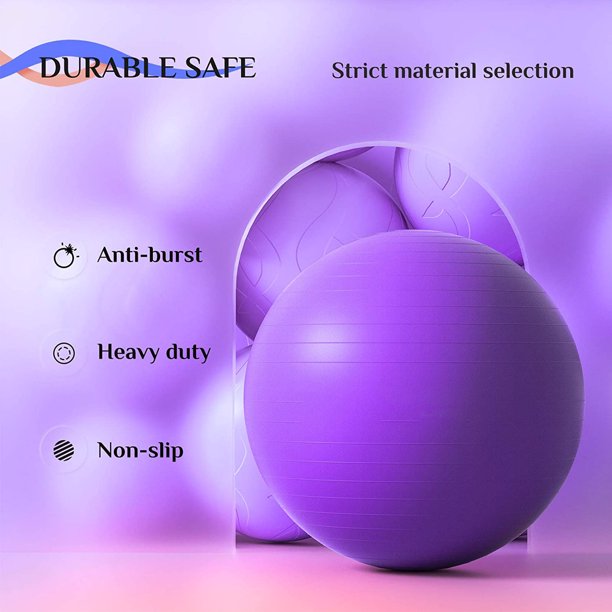 Axidou Additional Thick Yoga Ball Chair - 29.6 In. Heavy Obligation Purple Train Ball, Helps 397 lbs, Consists of Fast Pump - Excellent for Workplace, Residence, and Gymnasium Use