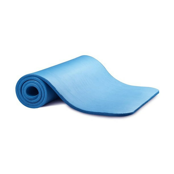 BalanceFrom Excessive-Density Foam Train and Yoga Mat - 1/2 Inch Thick, Anti-Tear with Carrying Strap, Blue