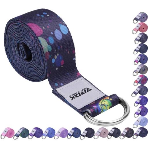 RDX 8ft Adjustable Yoga Strap with D-Ring Buckle, Constituted of Sturdy Polyester Cotton for Stretching, F3