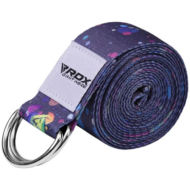 RDX 8ft Adjustable Yoga Strap with D-Ring Buckle, Constituted of Sturdy Polyester Cotton for Stretching, F3